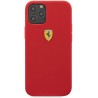 Ferrari - Carcasa rígida de silicona líquida para iPhone 12 Pro Max, logo de metal