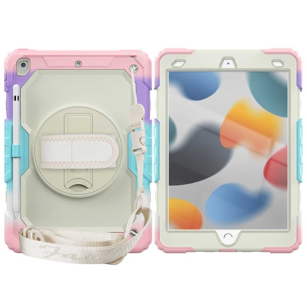 Funda TEKKU StrapB uso rudo para iPad 9 iPad 8 iPad 7 10.2" MultiRosa A2602 A2605 A2270 A2428 A2430 A2197