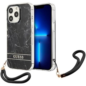 PROTECTOR GUESS MARBLE STRIP NEGRO IPHONE 13 PRO MAX