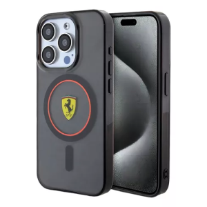 PROTECTOR FERRARI SMOKED MAGSAFE NEGRO IPHONE 15 PRO MAX