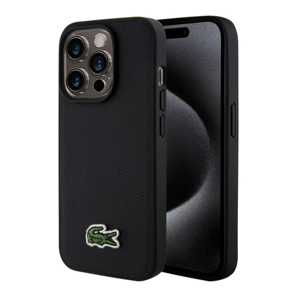PROTECTOR LACOSTE MAGSAFE ICONIC NEGRO IPHONE 15 PRO