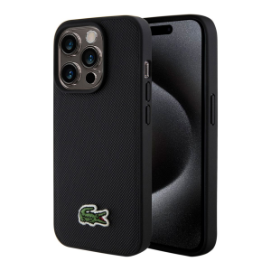 PROTECTOR LACOSTE MAGSAFE ICONIC NEGRO IPHONE 15 PRO