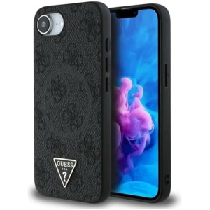 PROTECTOR GUESS TRIANGLE METAL MAGSAFE NEGRO IPHONE 16E