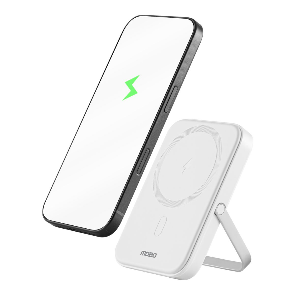 Batería Portátil Inalámbrica Mobo Bud 5000 Mah Blanco 20w