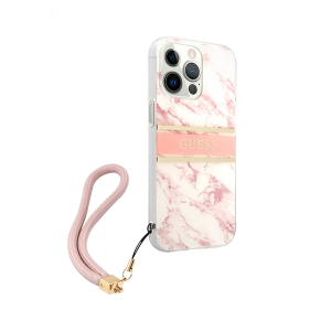 PROTECTOR GUESS MARBLE STRIPE ROSA IPHONE 15 PRO MAX