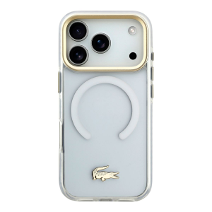 PROTECTOR LACOSTE MAGSAFE GOLD BLANCO IPHONE 17 PRO