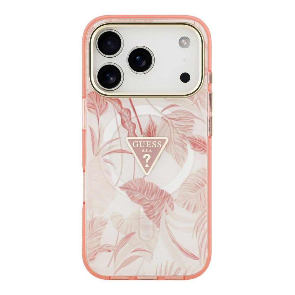 PROTECTOR GUESS LEAVES MAGSAFE ROSA IPHONE 17 PRO