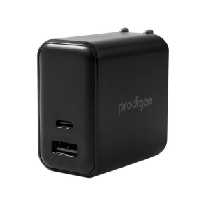 Cargador AC PRODIGEE USB-C GaN PD 65W Dual USB-A Universal Negro (sin cable)