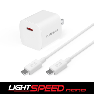 Cargador De Pared Pure Gear 1 Puerto Usb-C Negro 30w Con Cable Tipo C A Tipo C