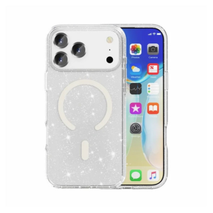 CARATULA SHOWCASE SLIM HALO GLITTER MAGSAFE IPHONE 17 PRO MAX BLANCA