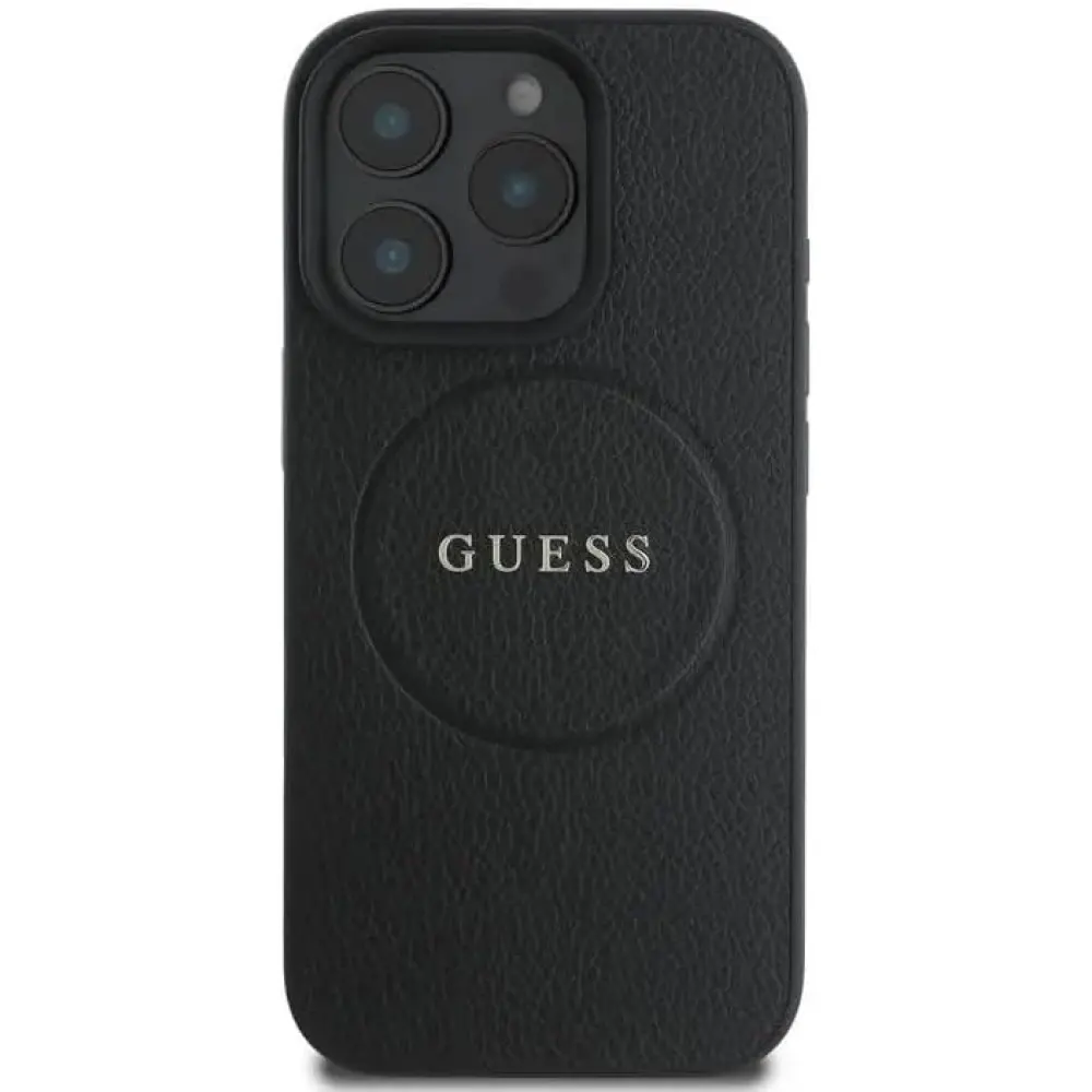 PROTECTOR GUESS GRAINED MAGSAFE NEGRO IPHONE 16 PRO MAX