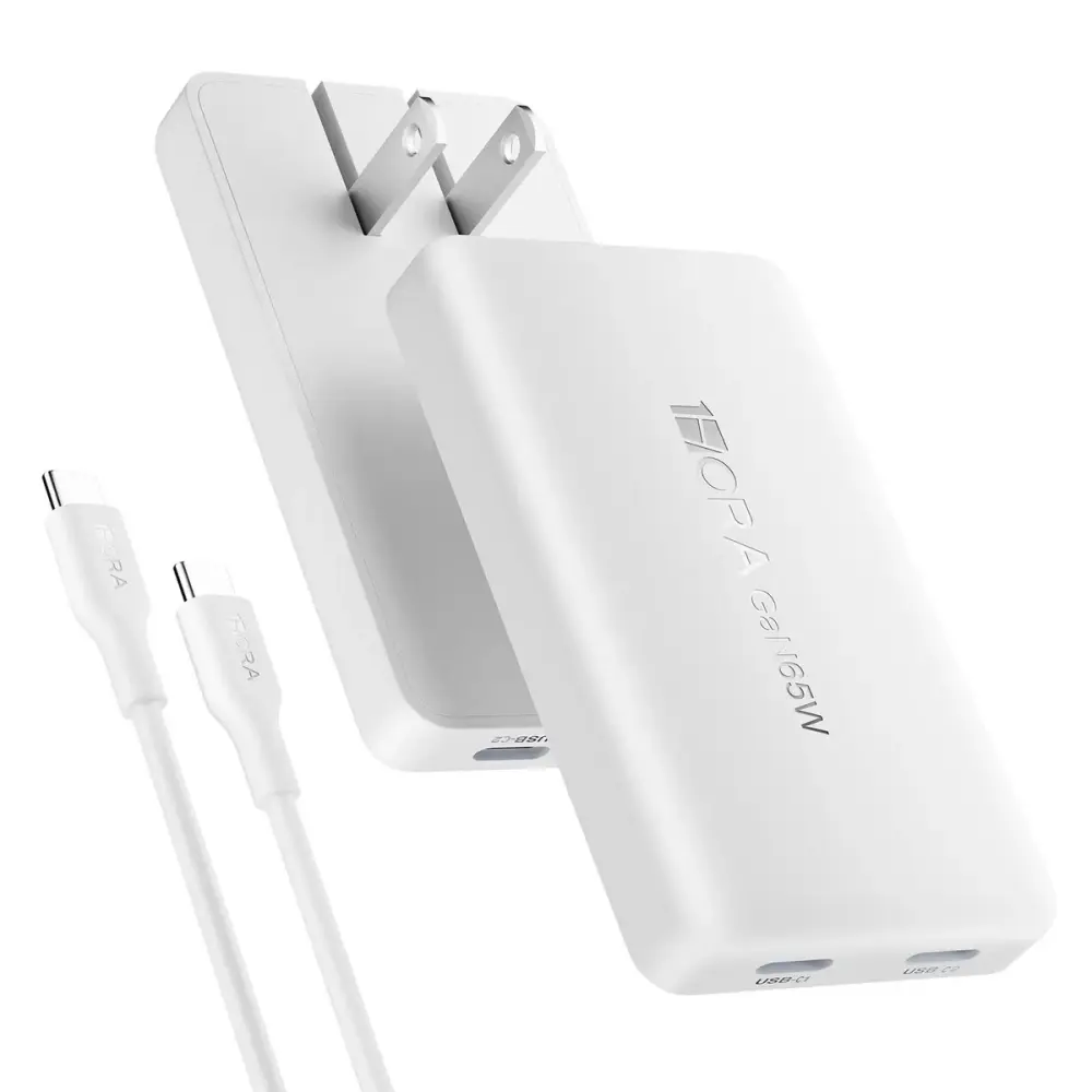 ADAPTADOR 1 HORA GAN 65W 2-PORT CHARGER INCLUDES TYPE CABLE BLANCO GAR323