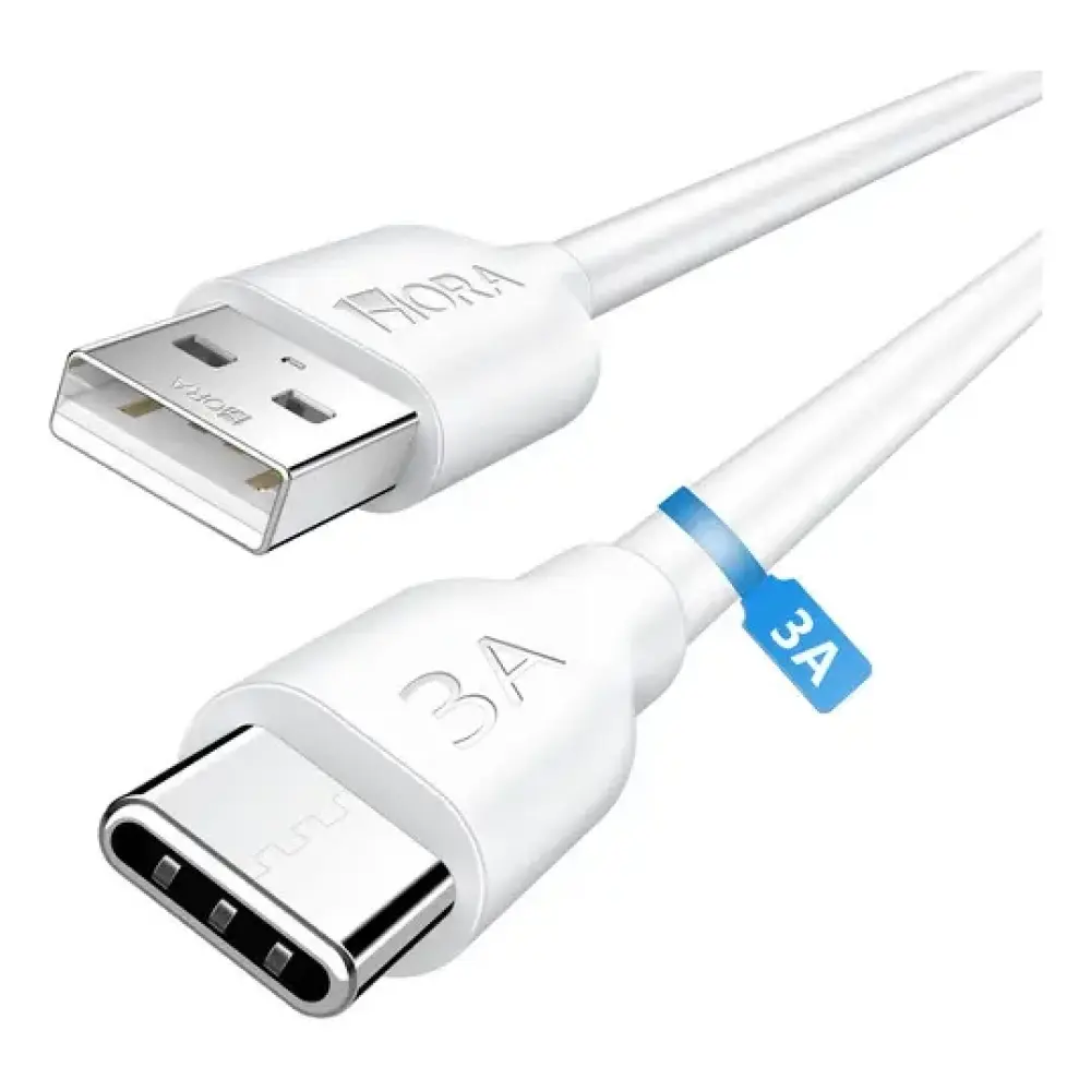 CABLE 1 HORA USB-A TO USB-C 3A 1M BLANCO (GAR251)