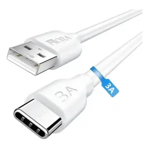 CABLE 1 HORA USB-A TO USB-C 3A 1M BLANCO (GAR251)