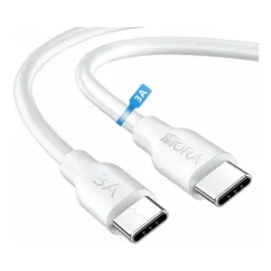 CABLE 1 HORA TIPO C A TIPO C 3A 1METRO BLANCO (CAB252)